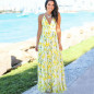 Women Floral Sexy Backless Evening Party Beach Long Maxi Dresses Boho Sundress