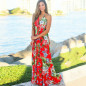 Women Floral Sexy Backless Evening Party Beach Long Maxi Dresses Boho Sundress