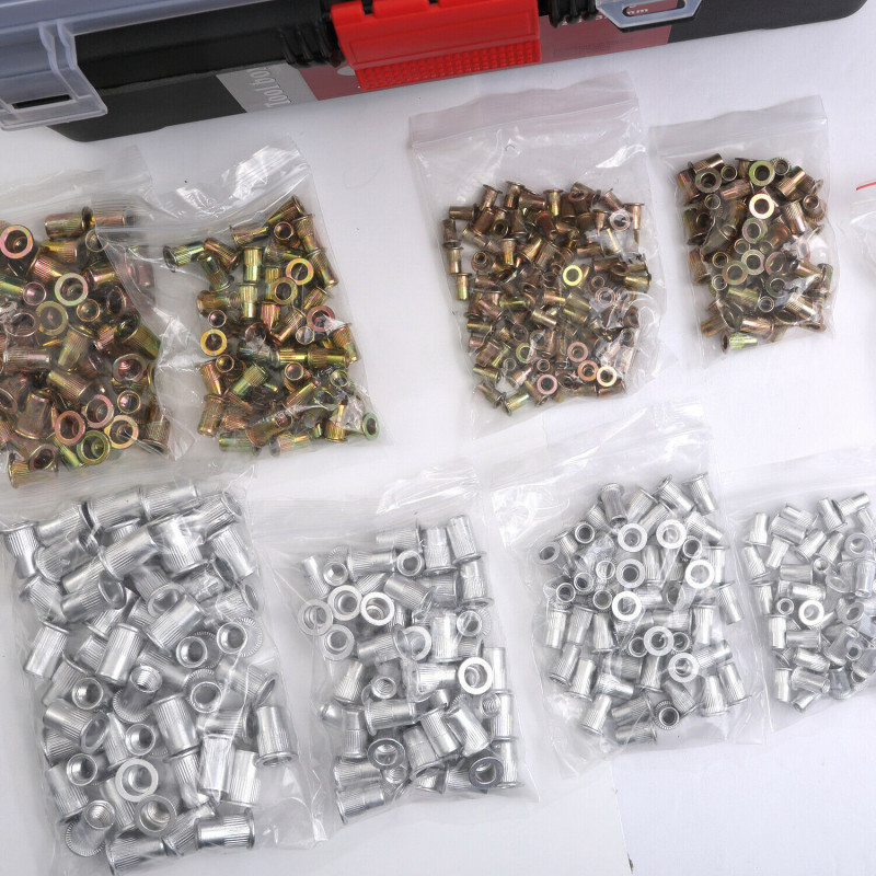464 PCS Heavy Duty Blind Rivet Nut Rivnut Nutsert Insert Tool Rivnuts