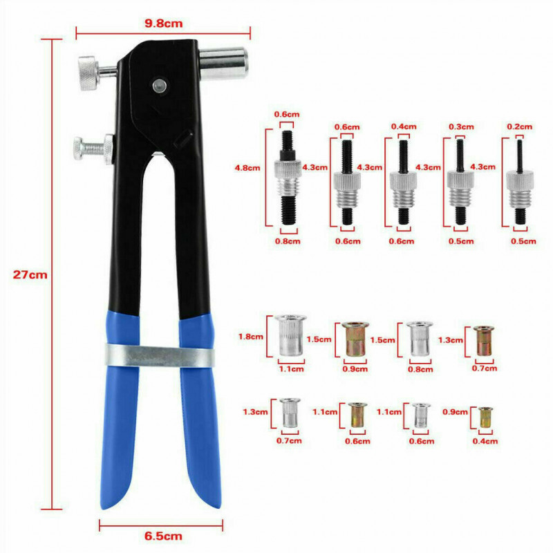 464 PCS Heavy Duty Blind Rivet Nut Rivnut Nutsert Insert Tool Rivnuts