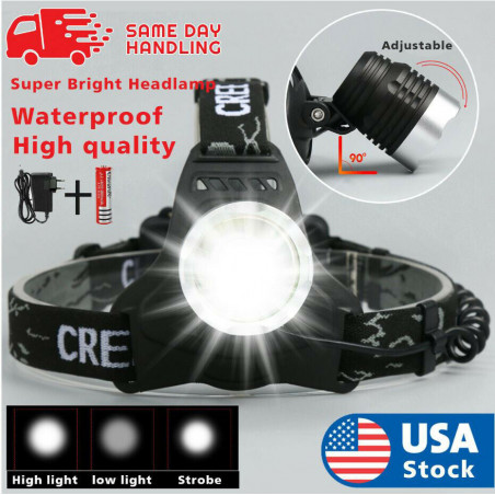 Waterproof T6 LED Headlamp Headlight Flashlight Head Torch 18650 Camp