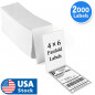 2000PCS 4x6 Fanfold Direct Thermal Shipping Labels for Zebra and Rollo Printers