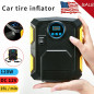 Auto STOP Air Inflator Car Tire Pump Compressor Electric Portable 12V DC 150 PSI