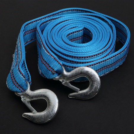 5 Tons Car Tow Cable Towing Strap Rope with Hooks Emergency Heavy Duty 13 FT