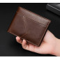 Genuine Leather Minimalist Bifold Wallets For Men RFID Blocking Slim Mens Wallet