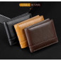 New Genuine Leather Wallets For Men Slim Minimalist Bifold Wallet RFID Blocking