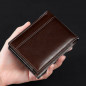 New Genuine Leather Wallets For Men Slim Minimalist Bifold Wallet RFID Blocking