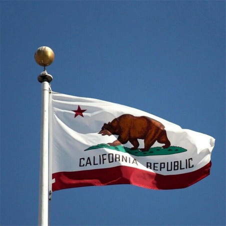 New California Double Head Republic Flag Banner 3x5ft Heavy Duty 150D Polyester
