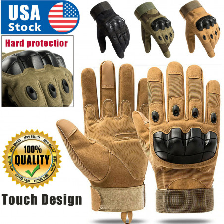 NEW Tactical Hunting Full Finger Gloves Black Combat Shooting Military Army