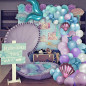 93pcs Mermaid Tail Balloon Garland Arch Mermaid Theme Birthday Party Decorations