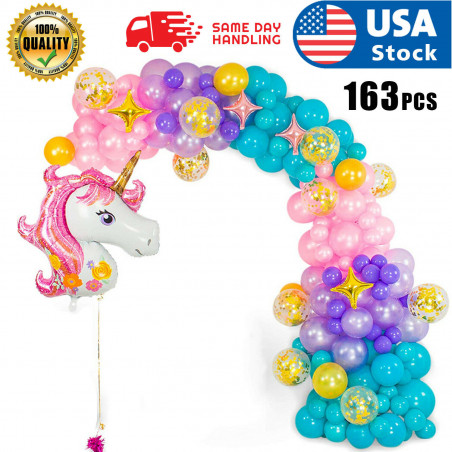16 FT DIY Unicorn Balloon Arch and  Unicorn Party Supplies and Girls Birthdays