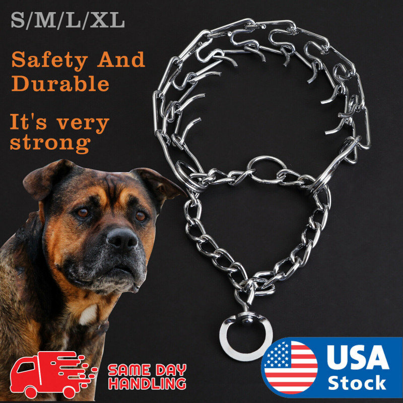 Pets Dog Training Guardian Gear Collar Chain Pet Metal Prong Pinch Choke