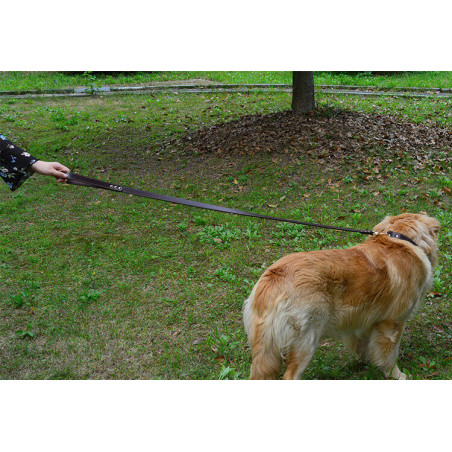 Black PU Leather Dog Leash Handle for Training and Walking Dogs 4.2ft