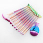 11Pcs Makeup Brushes Set Cosmetic Mermaid Eyebrow Eyeliner Face Lip Pencil Brush