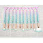 11Pcs Makeup Brushes Set Cosmetic Mermaid Eyebrow Eyeliner Face Lip Pencil Brush