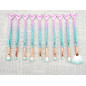 11Pcs Makeup Brushes Set Cosmetic Mermaid Eyebrow Eyeliner Face Lip Pencil Brush