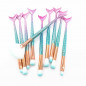 11Pcs Makeup Brushes Set Cosmetic Mermaid Eyebrow Eyeliner Face Lip Pencil Brush