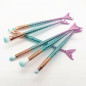 11Pcs Makeup Brushes Set Cosmetic Mermaid Eyebrow Eyeliner Face Lip Pencil Brush