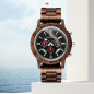 Custom name Wood Watch Wooden Quartz Date Display Men's Wristwatch gift for men