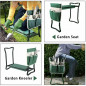 Garden Kneeler Seat Foldable Soft Kneeling Pad Bench Portable Stool +Tool Pouch