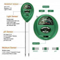 3-in-1 Soil Tester Meter For Garden Lawn Plant Moisture/Light/pH Sensor Tool US
