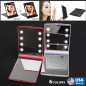 Folding Pocket Mirror Cosmetic Compact with 8 LED Lights Lamps Makeup Portable