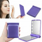 Folding Pocket Mirror Cosmetic Compact with 8 LED Lights Lamps Makeup Portable