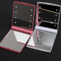 Folding Pocket Mirror Cosmetic Compact with 8 LED Lights Lamps Makeup Portable