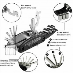 ROCKBROS Bike Portable Tyre Bike Repair Kit Tool Bag Multi-function Tool Black