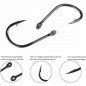 500pcs Fish Hooks 10 Sizes Fishing Black Silver Sharpened With Box Quality kit