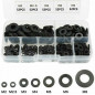 364 PCS Nylon Rubber Flat Ring Washer Gaskets Black M2 M2.5 M3 M4 M5 M6 M8