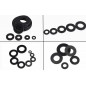 364 PCS Nylon Rubber Flat Ring Washer Gaskets Black M2 M2.5 M3 M4 M5 M6 M8