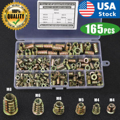 164pcs M4M5M6M8 Hexagon Hex Socket Head Wood Furniture Embedded Insert Nut E-nut