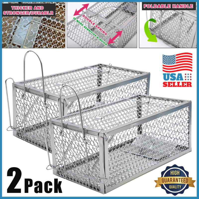 2X Rodent Animal Mouse Humane Live Trap Hamster Cage Mice Rat Control Catch Bait