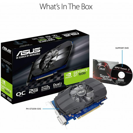 ASPH-GT1030-O2G GeForce GT 1030 2GB Phoenix Fan OC Edition HDMI DVI Graphics