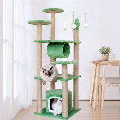 55" Cat Tree Tower Activity Center Large Playing House Condo For Rest Green
