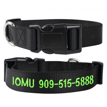 Nylon Personalized Dog Collar Custom Embroidered Name Durable pet collar