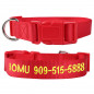Nylon Personalized Dog Collar Custom Embroidered Name Durable pet collar