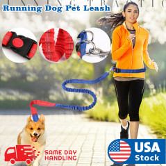 Running Dog Pet Leash Hands Free Walking Waist Hiking Belt Adjust Reflective