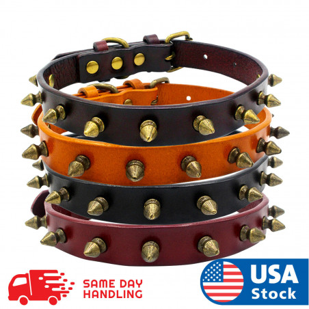 Spiked Studded Rivet Leather Dog Collar Pet Collar XS/S/M/L