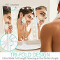 USB LED Tri-Fold 2X 3X 10X Magnifying Makeup Mirror Touch Screen Standing Lights