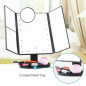 USB LED Tri-Fold 2X 3X 10X Magnifying Makeup Mirror Touch Screen Standing Lights