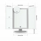 USB LED Tri-Fold 2X 3X 10X Magnifying Makeup Mirror Touch Screen Standing Lights