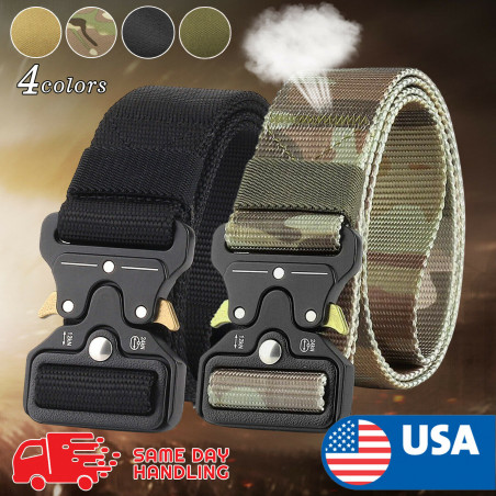 49" Men Tactical Buckle Belt Military Nylon Belt Training Strap US