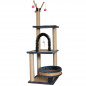 53" Cat Tree Activity Tower Pet Kitty Furniture with Cave Scratching Posts