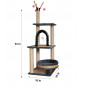 53" Cat Tree Activity Tower Pet Kitty Furniture with Cave Scratching Posts