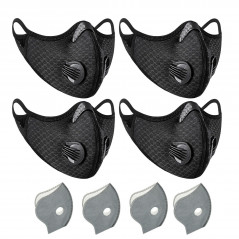 4PCS Reusable Outdoor Face Mask Valves & 5-Layer Filter - Breathable & Washable