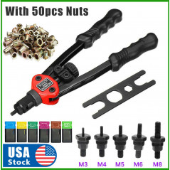 12'' Rivet Gun Kit Rivnut Thread Setting Tool Nut Setter NutSert Metric SAE