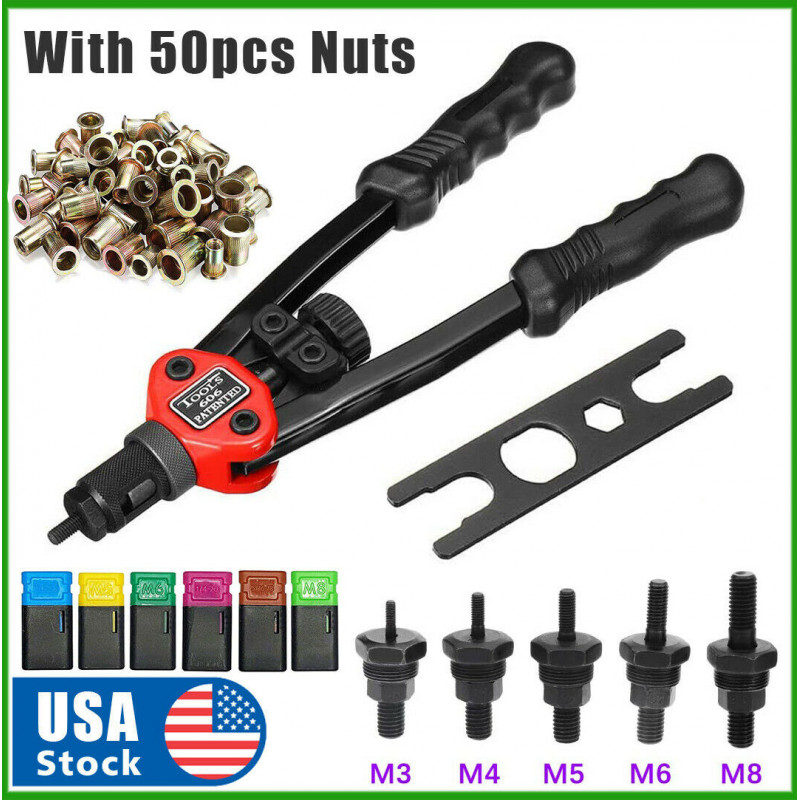 12'' Rivet Gun Kit Rivnut Thread Setting Tool Nut Setter NutSert Metric SAE