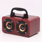 Retro Wooden Wireless Bluetooth Portable Speaker Stereo Subwoofer Phone Holder